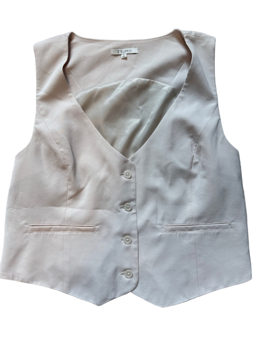 Z-Supply Eleanor Cream Twill Vest sz L
